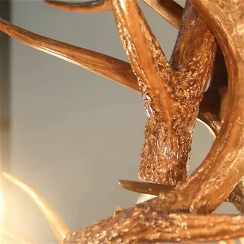

Nordic LOFT Antlers Chandelier Lighting American Vintage Kitchen Hanging Lamps Resin Resturant Bedroom Coffee Chandeliers Lustre