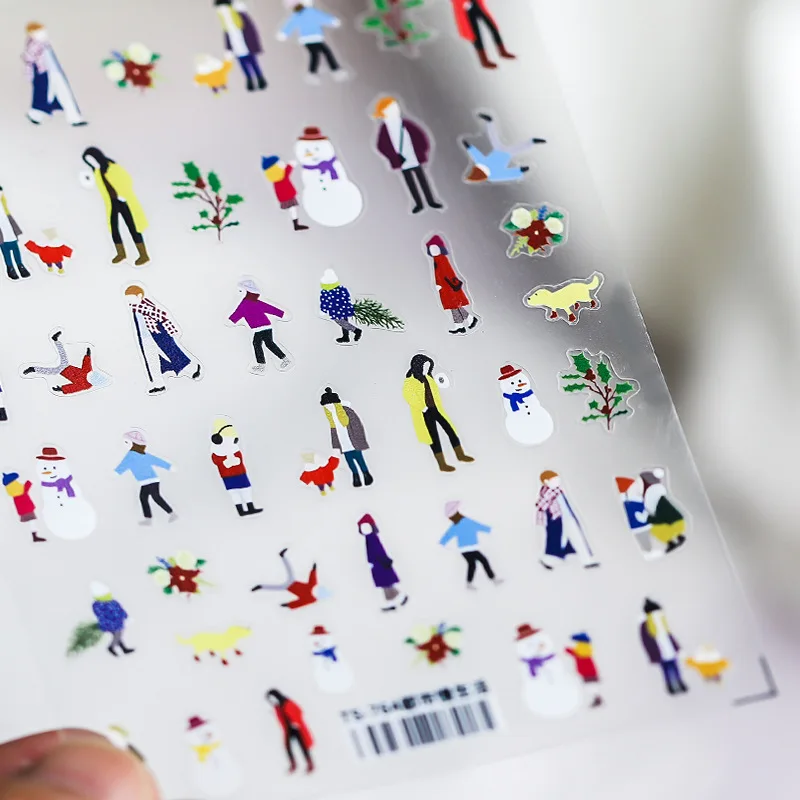 

Simple Flowers Leaves 3D Nail Stickers Abstract Animated Characters Self-Adhesive Decal Slider Spring Nail Art Decal Accessories