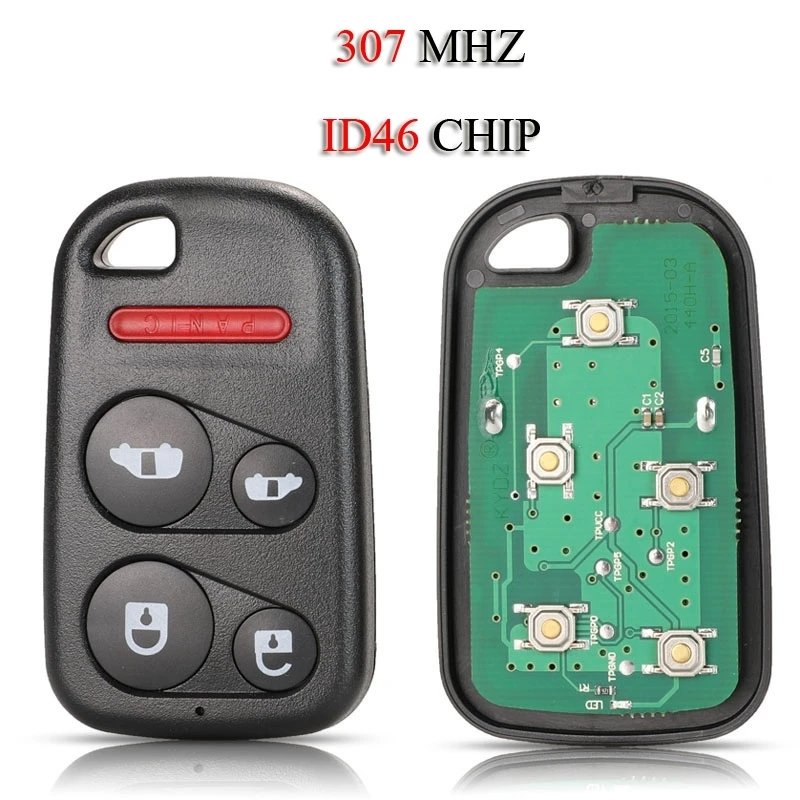 

Jingyuqin 5 шт./лот дистанционный умный Автомобильный ключ для Honda Odyssey 5 кнопок 307 МГц ID46 чип фонарик P/N:72147-S0X-A02 безключевой-Go