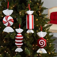 2022 christmas red and white candy shape pendant christmas childrens pendant christmas tree ornaments festive party supplies