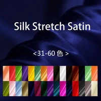 90 pure colors spandex silk charmeuse fabric dress cheongsam no transparent cloth diy sewing silk stretch satin free shipping