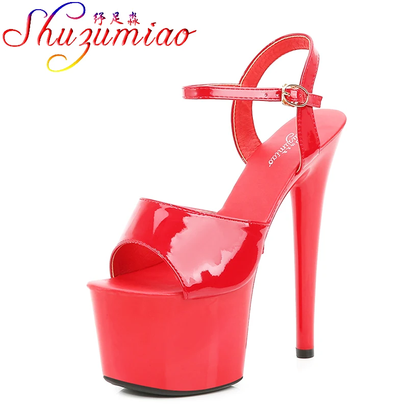 

Женские туфли для танцев на шесте shuразумио, пикантная женская обувь, новинка 2021, большие размеры 43, женские летние сандалии 17 см, женские гла...