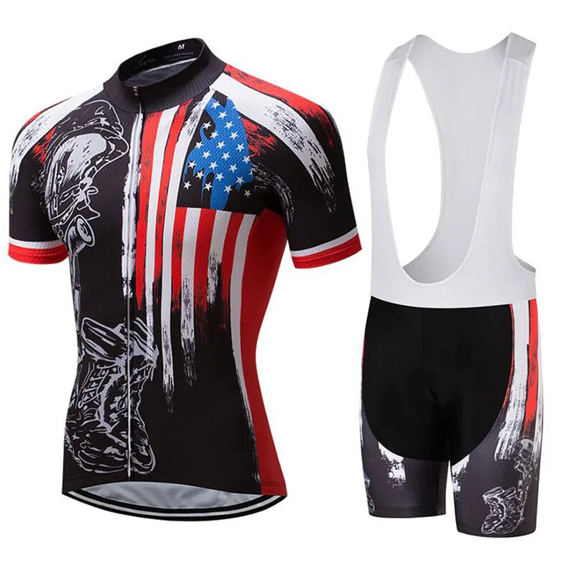 

The USA Cycling Jersey 20D Bike Short Set Ropa Ciclismo MTB Uniform Mens Cycling Kit Bicycle Clothing Summer Maillot Culotte