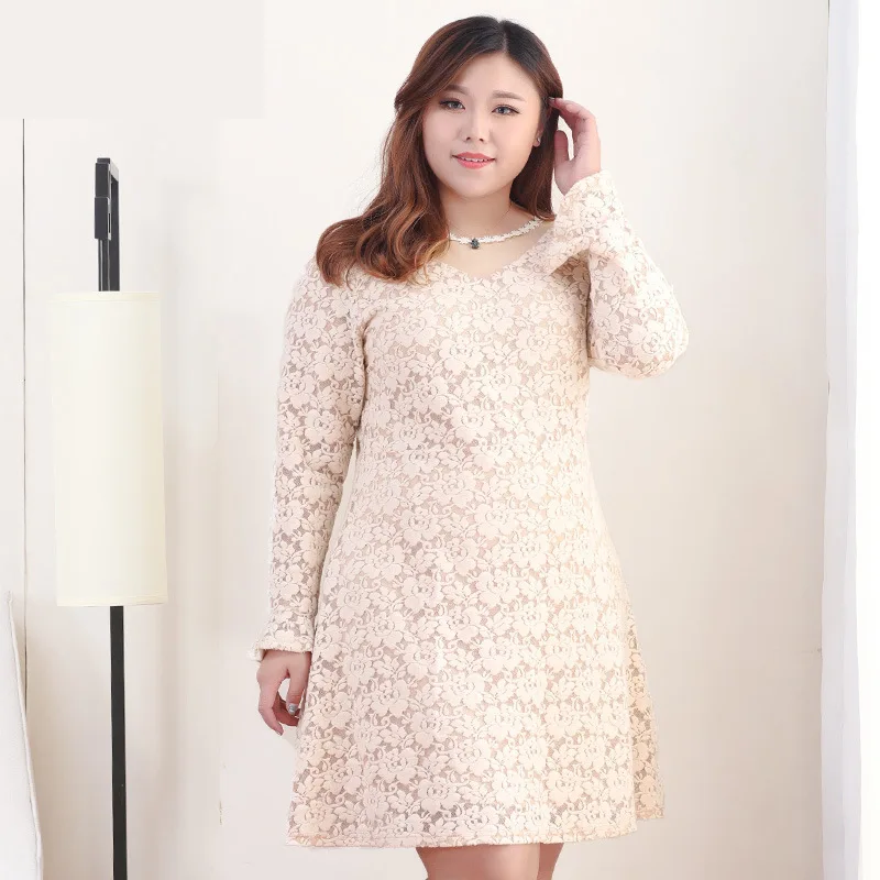 

4XL To 10XL Plus Size Women Dress Spring Autumn Long Sleeve Velvet Lace Dresses Mesh Patchwork Slim High Waist Mini Casual Dress