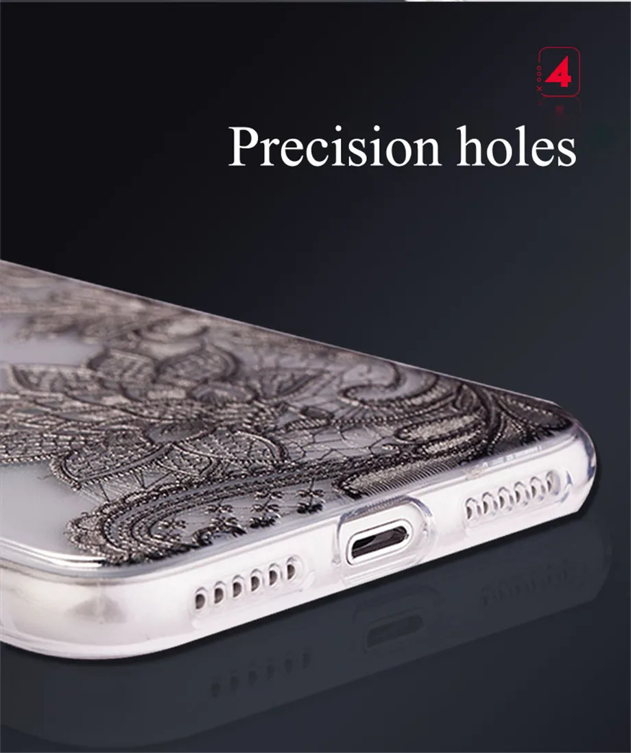 Роскошный силиконовый чехол для телефона iPhone 11 11pro max 8 7 6 6s Plus с кружевными цветами