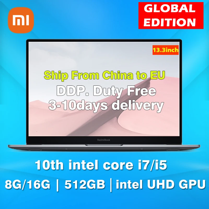 Ноутбук Xiaomi RedmiBook Air 13 3 дюйма Intel Core i7-10510Y/i5-10210Y 8 ГБ/16 ГБ ОЗУ 512 Гб SSD - Цена: 73923.85