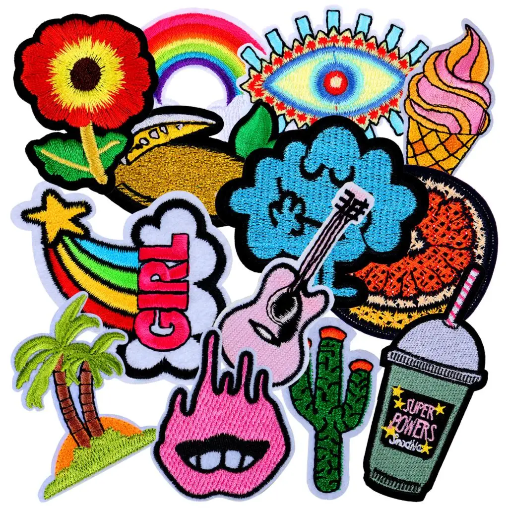 Ассорти железа на патчи для одежды с тканевым верхом вышитыми накладными рюкзак