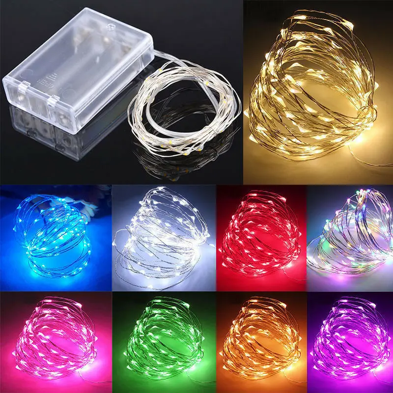 NEW 1M 2M 3M 5M 10M Copper Wire LED String lights Holiday lighting Fairy Garland For Christmas Tree Wedding Party Decoration