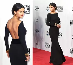 White Selena Gomez Dresses 2015 Red Carpet Met Gala Mermaid Evening Dress  Spaghetti Straps V Neck Backless China - AliExpress