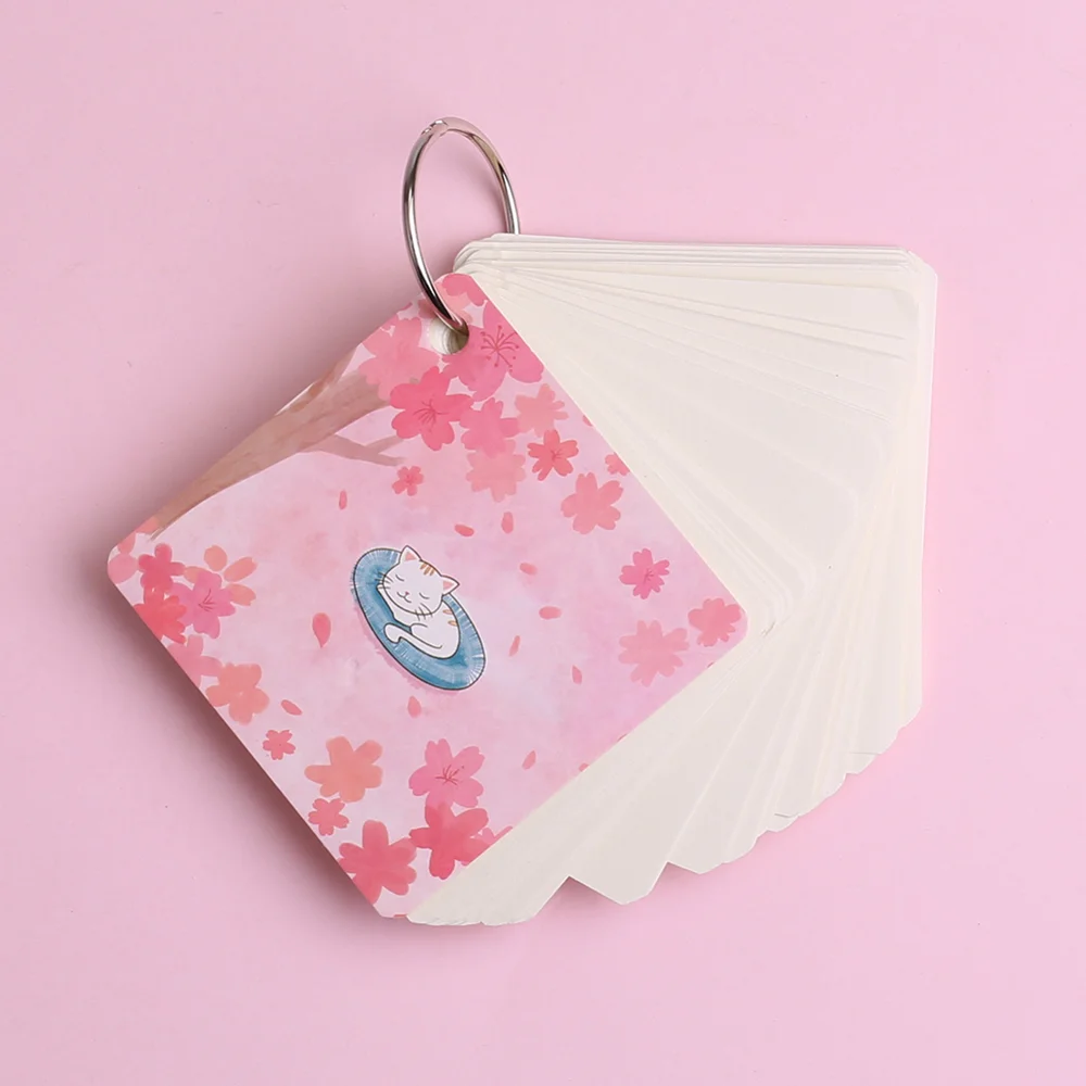 Fancy Pink Sakura Memo Pad To Do List Writing Paper Kawai Flower Cherry Blossom Cute Cat Ring Binder Loose Leaf Stationery Goods |