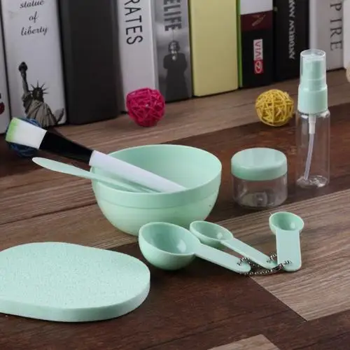 Розовый 9 шт. DIY маска щетка и чашка для смешивания Красота Макияж набор стик спрей бутылка мерная ложка-кисточка для женщин Макияж лица маски наборы - Цвет: Розовый