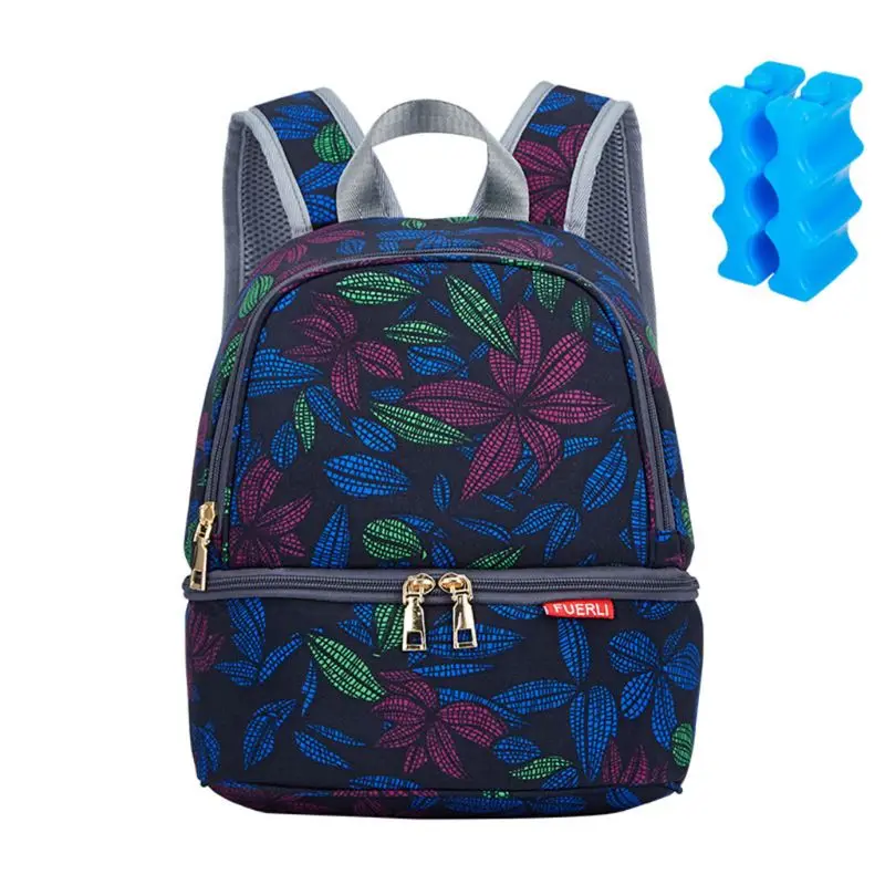 color leaf Изолированная сумка-холодильник для грудного молока Водонепроницаемая двухслойная бутылка сумка тоут для ланча с пустыми охлаждающие бутылки для грудного вскармливания путешествия - Color: color leaf