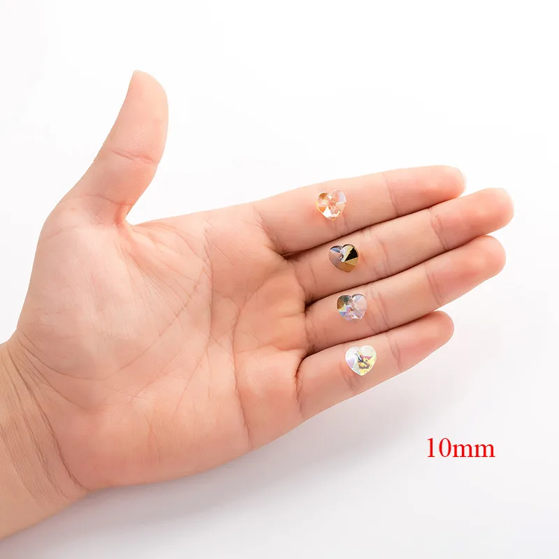 16 шт. Хрустальные стеклянные бусины в форме сердца чтобы сделать ювелирные