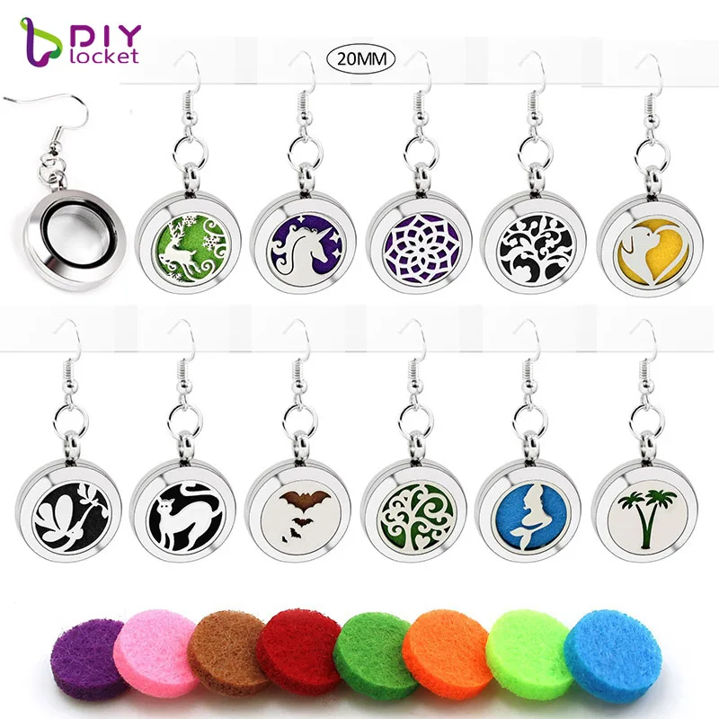 20 мм Ювелирные диффузоры для ароматерапии серьги из нержавеющей стали с