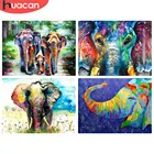 Полноразмернаякруглая 5d алмазная живопись HUACAN, вышивка со слоном, сделай сам, мозаика с животными, рукоделие, домашний декор