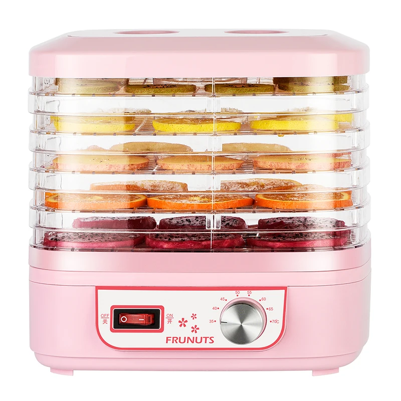 Food Dehydrator Dried Fruit Machine Food Dryer Fruit and Vegetable Pet Meat Dried Air Dried Home Dehydrator Small Gift - Цвет: Розовый