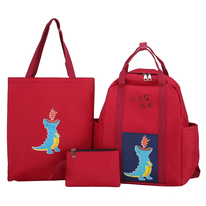 3 set Backpack Casual Women Shoulder Bags Candy Color Women Backpack Multi-pocket School Bag For Teenage Girls Mochilas Female