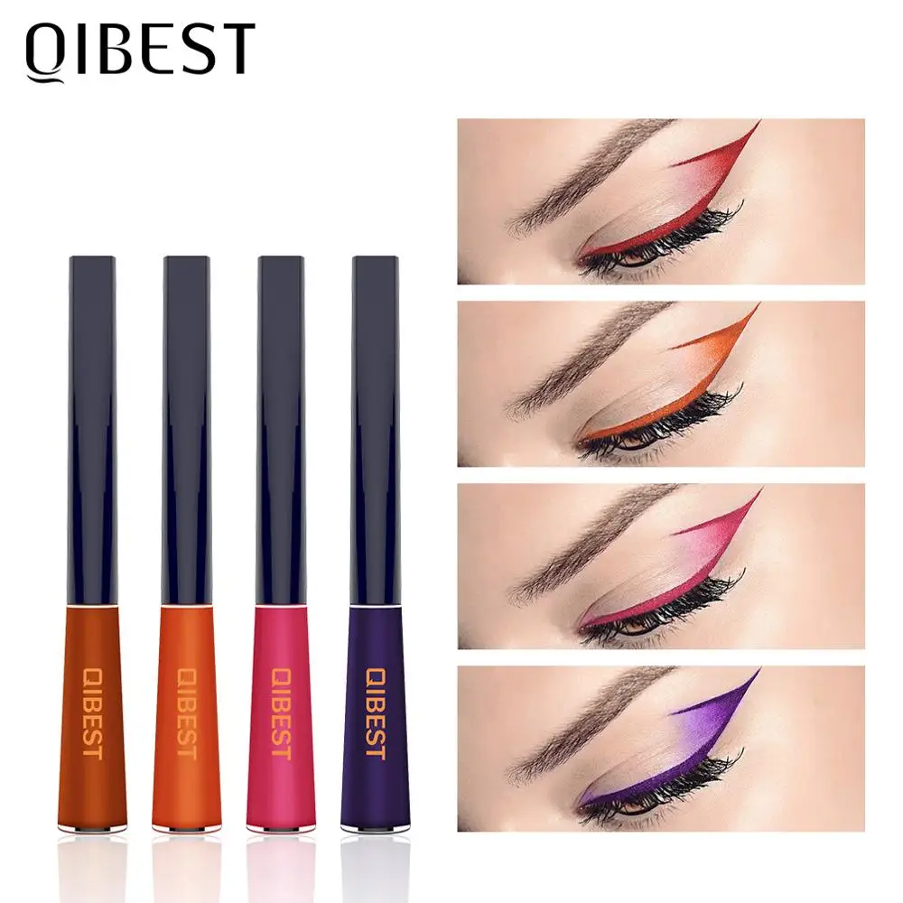 

QIBEST Liquid Eyeliner 12 Colors Eyeshadow Easy to Wear Waterproof Long Lasting Beauty Colorful Eye Liner Makeup Cosmetics