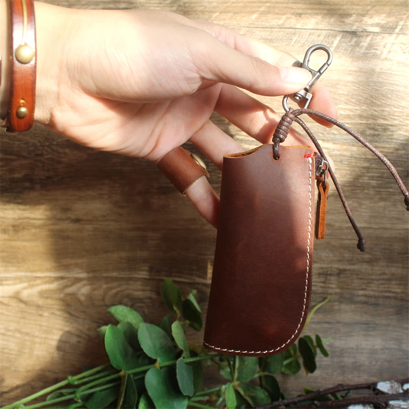 Кошелек для ключей ручной работы в винтажном стиле из воловьей кожи | Багаж и