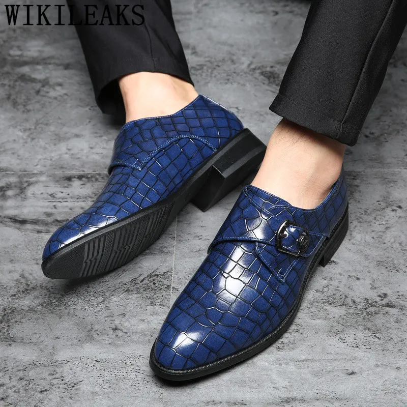 

Italian Crocodile Shoes Men Formal Shoes Leather Monk Strap Oxford Shoes For Men Loafer Sapato Social Masculino Zapatilla Hombre