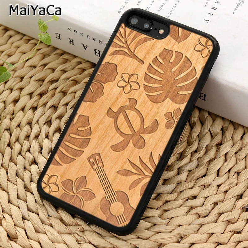 Чехол для телефона MaiYaCa с изображением черепахи из гавайской древесины