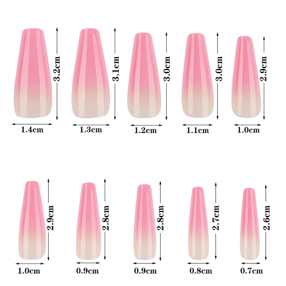 

20/30/50Pcs Gradient False Nail Art Tips Set Full Cover Ballerina False Nails Coffin Fake Nails Artificial Detachable Fake Nails