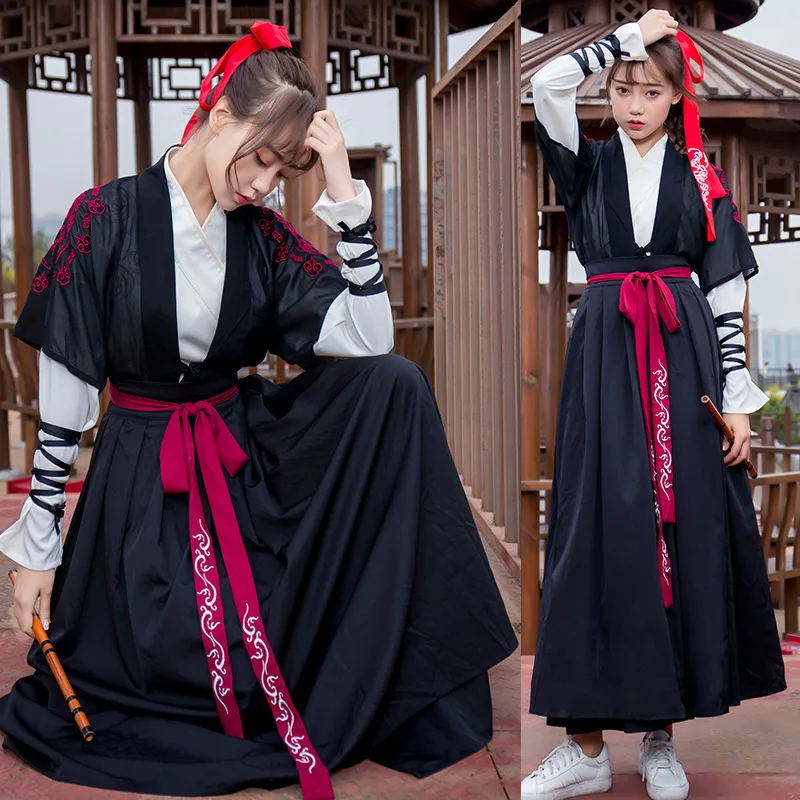 

dark day-to-day half female costume hanfu collar long-sleeved Ru skirts Wu Xiafeng sweethearts outfit CP with class