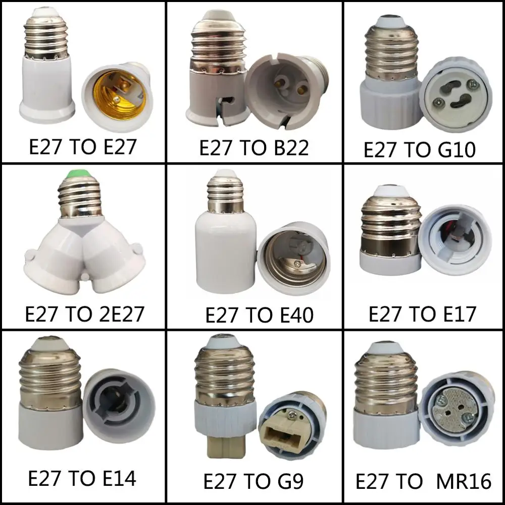 Новый E10 E12 E14 для G9 MR16 E27 держатель лампы конвертер 110V 220V База гнездо адаптера