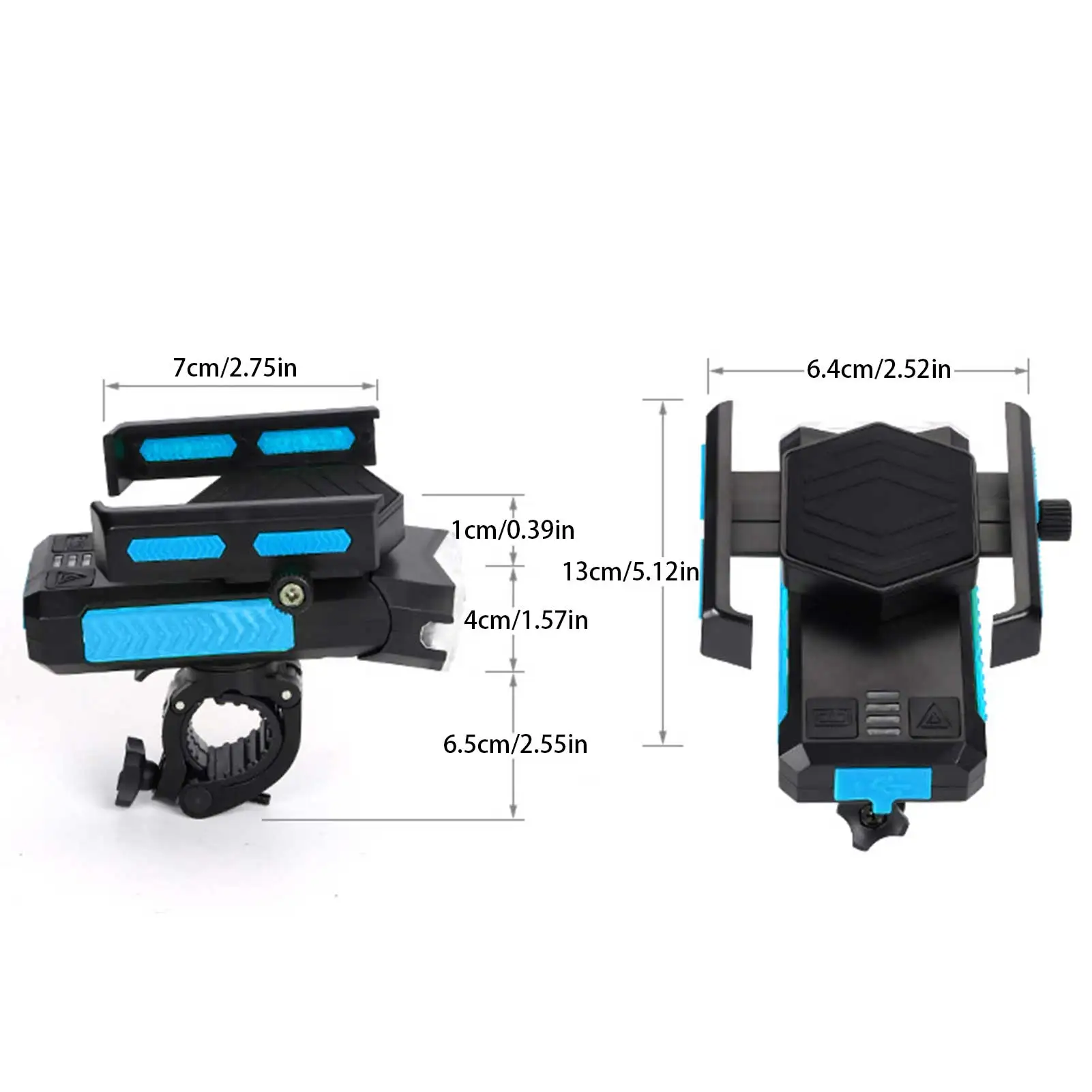 

5 In 1 Bike Light MTB Front Headlight Adjustable USB Rechargeable Bike Lamp With Phone Holder Horn For Cycling Bike Accessories