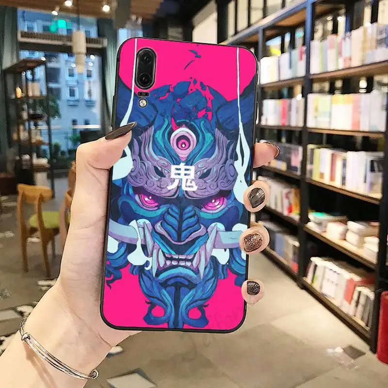 

Japanese samurai oni mask art Phone Case For Huawei honor Mate P 10 20 30 40 Pro 10i 9 10 20 8 x Lite