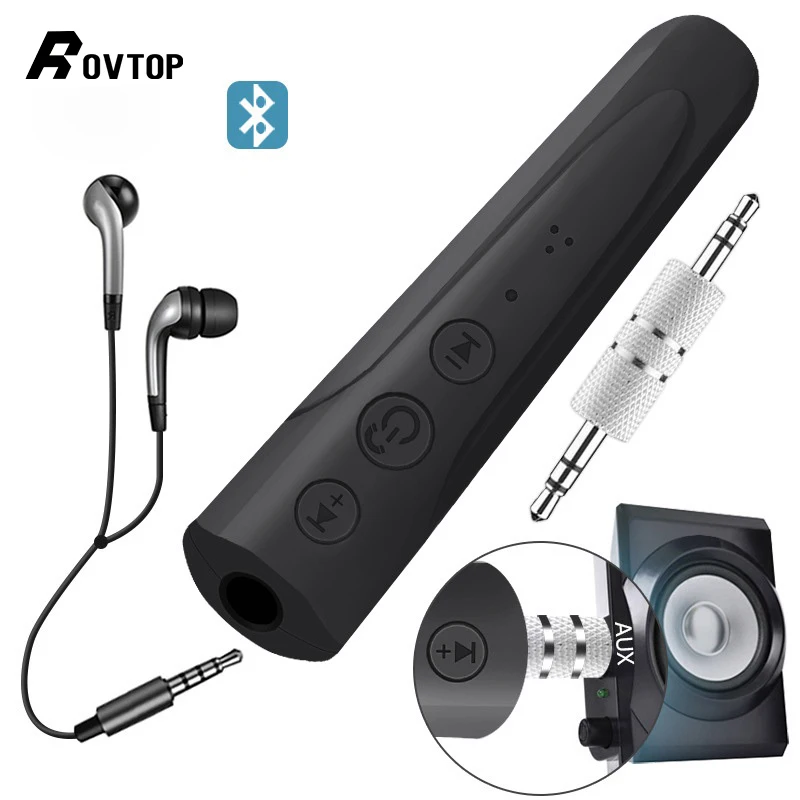Мини-аудиоприемник Rovtop с Bluetooth 4 1 3 5 мм Aux адаптер аудиоприемника передатчик MP3