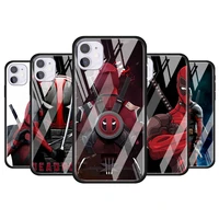 deadpool marvel art tempered glass cover for apple iphone 12 mini 11 pro xs max xr x 8 7 6s 6 plus phone case coque