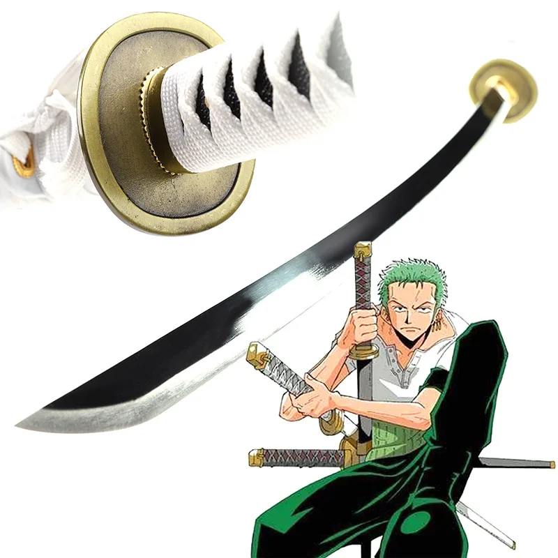 

Roronoa Zoro Katanas Wado Ichimonji Anime Cosplay Swords Handmade Japanese Katanas Replica Swords Anime 1045 Steel