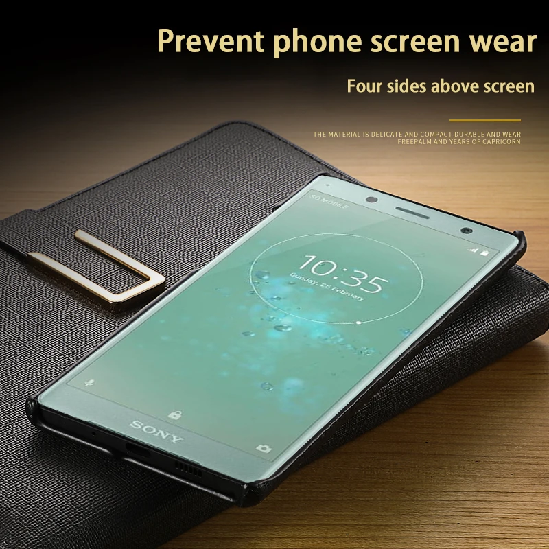 Кожаный чехол для телефона Sony Xperia X Z Z2 Z3 Z4 Z5 XZ2 XZ4 Compact XA XA1 XA2 Ultra XZ1 XZ Premium 5 8 10 Plus