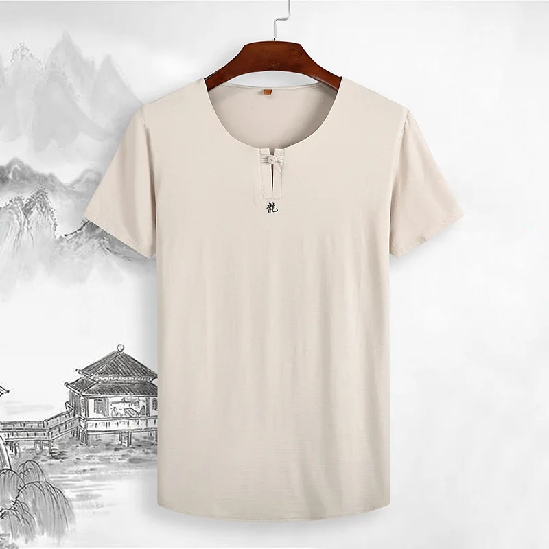 

Summer new men's fattening plus size short sleeve T-shirt for men