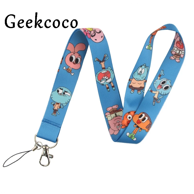 Удивительный мир Gumball мультфильм kawaii шнурки Мобильный телефон ключ карты идентификации ремни USB держатель значков Висячие J0548