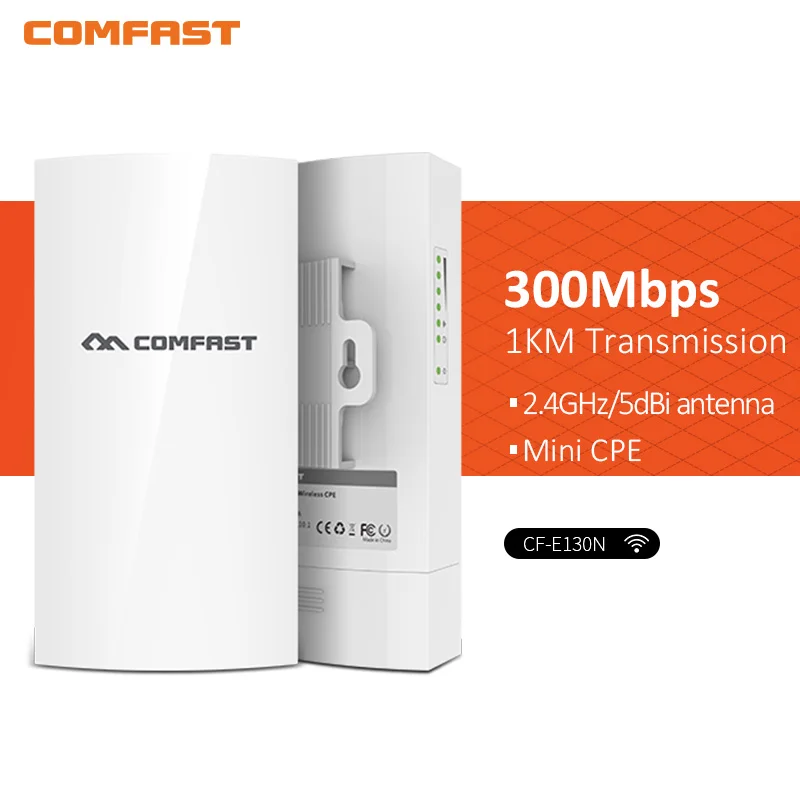 

COMFAST CF-E130N 1KM 300Mbps 2.4Ghz Outdoor Mini Wireless AP Bridge WIFI CPE Access Point 5dBi WI-FI Antenna Nanostation CPE