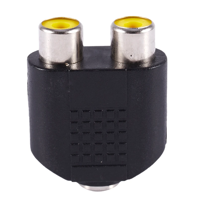 Переходник разветвитель с гнездом 3 5 мм на двойной гнездо RCA Jack AV черный|Кабели HDMI|