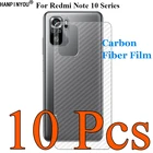 10 шт.лот для Xiaomi Redmi Note 10 10S Lite Pro India Max 3D прозрачная углеволоконная задняя пленка защитная наклейка для экрана