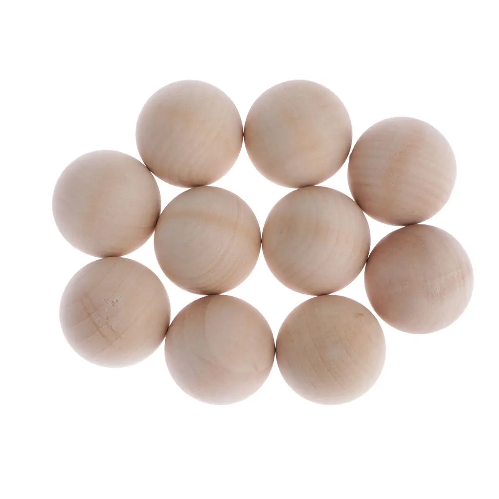

Wood Round Balls, 4cm Unfinished Wood Balls for Crafts - Bag of 10