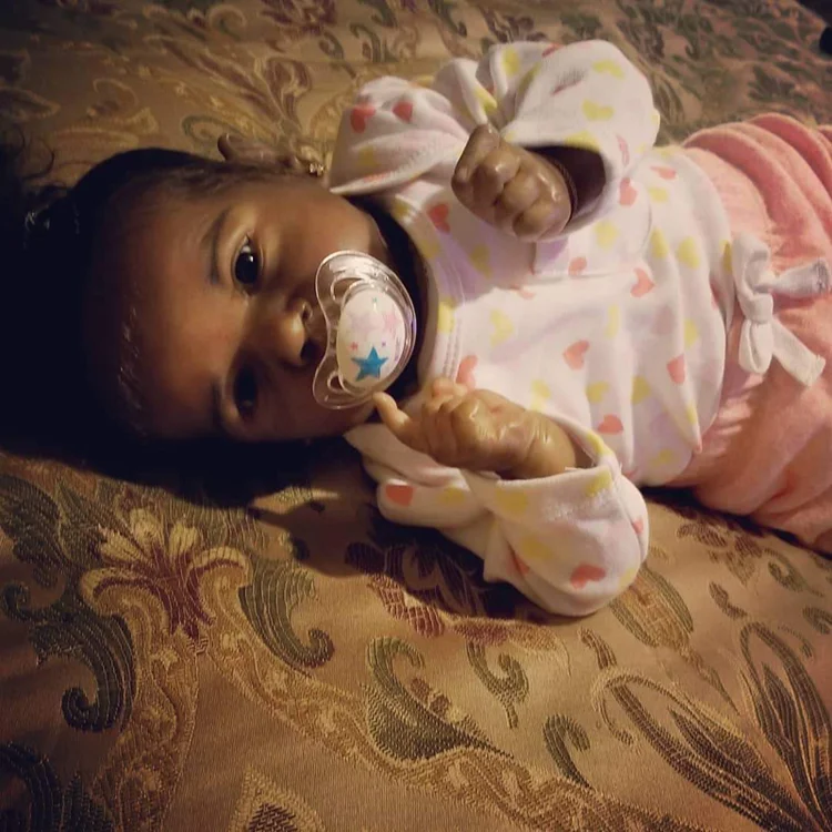 

22'' Lifelike Reborn Baby Doll Open Eyes Cute African American Girl