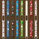 Рождественский подарок, браслет с рисунком для Xiaomi Mi Band 3 4 5 6, ремешок, мультяшный силиконовый ремешок для часов Xiaomi Mi Band 5 6, браслет