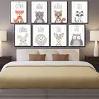 Современная простая декоративная картина в стиле Ins с мультяшными животными, Настенная картина для детской комнаты, спальни, картина маслом, холст, Настенная картина для детской комнаты