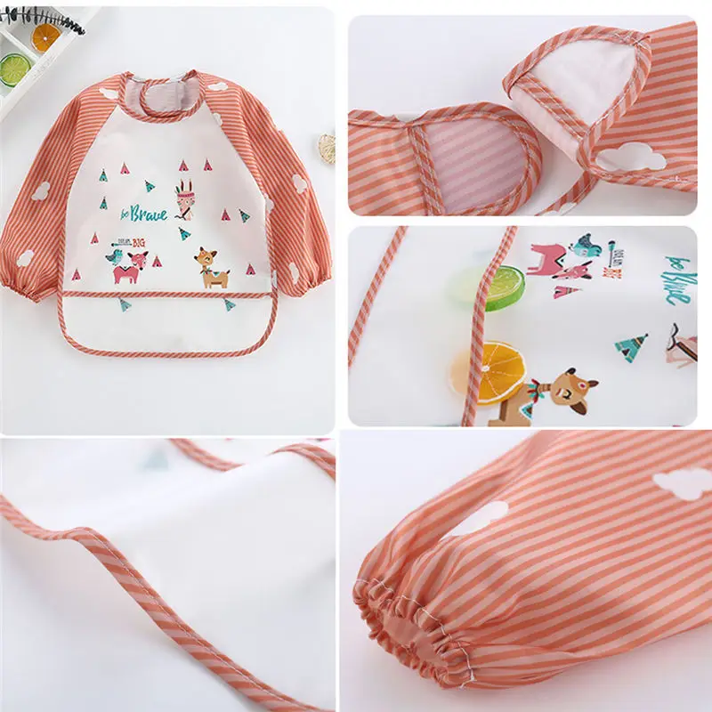 Baby Waterproof Apron Toddler Kids Boys Girls Long Sleeve Feeding Art Clothes Bib Smock Outerwear 1-3T | Детская одежда и обувь