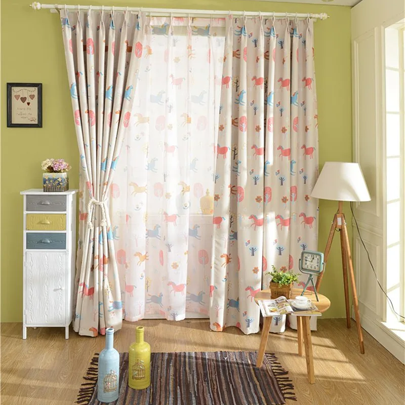 Мультфильм пони односторонний свет затенение печать занавес детский сад на