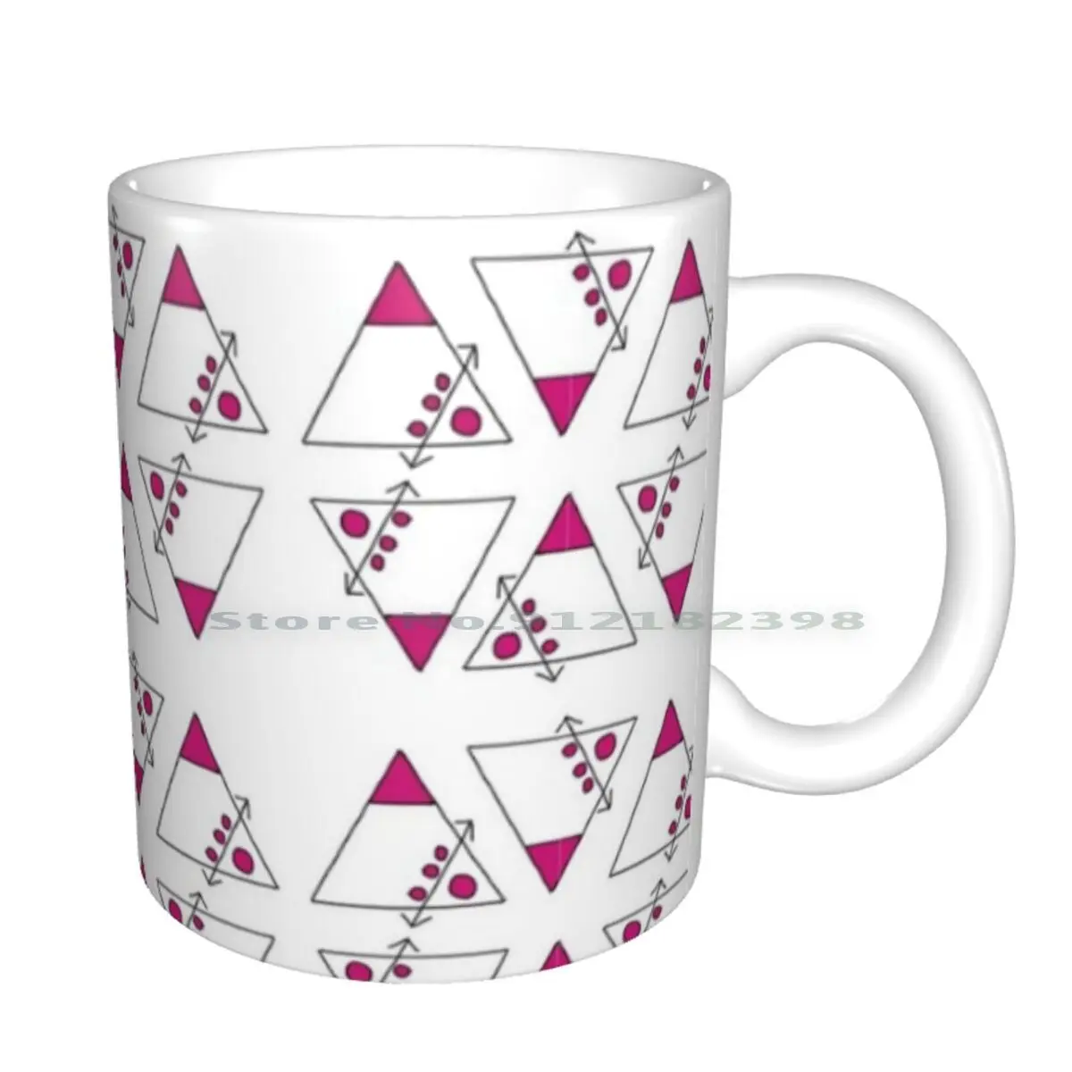 80’s Geometric Design In Magenta And Black. Ceramic Mugs Coffee Cups Milk Tea Mug 80 S Arrows Fashion | Дом и сад