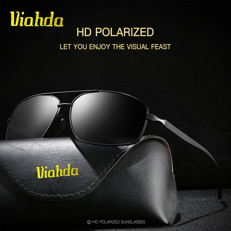 VIAHDA мужские поляризованные солнцезащитные очки классические прямоугольные