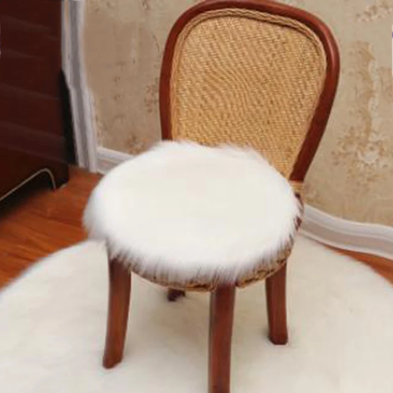 Chair Mat Seat Pad Skin Fur Area Rugs Warm Artificial Textile Soft Sheepskin Rug Chair Decoration Wool Warm Hairy Carpet