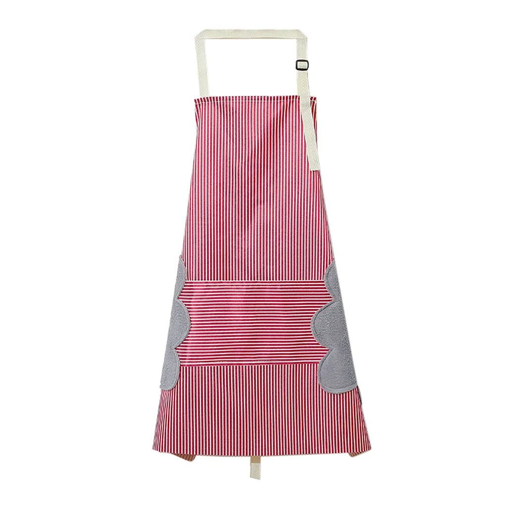 

Wipeable Apron Fashion Simple Stripe Kitchen Antifoul Apron Pinafore Woman Cooking Supplies Cafe Restaurant Flower Shop Overalls