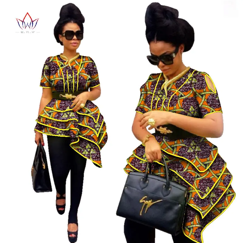 BRW Africa Style Women Modern Fashions Womens Tops Dashiki African Print Tops Shirt Plus Size M-6XL Women Clothing WY2576 - Цвет: 22